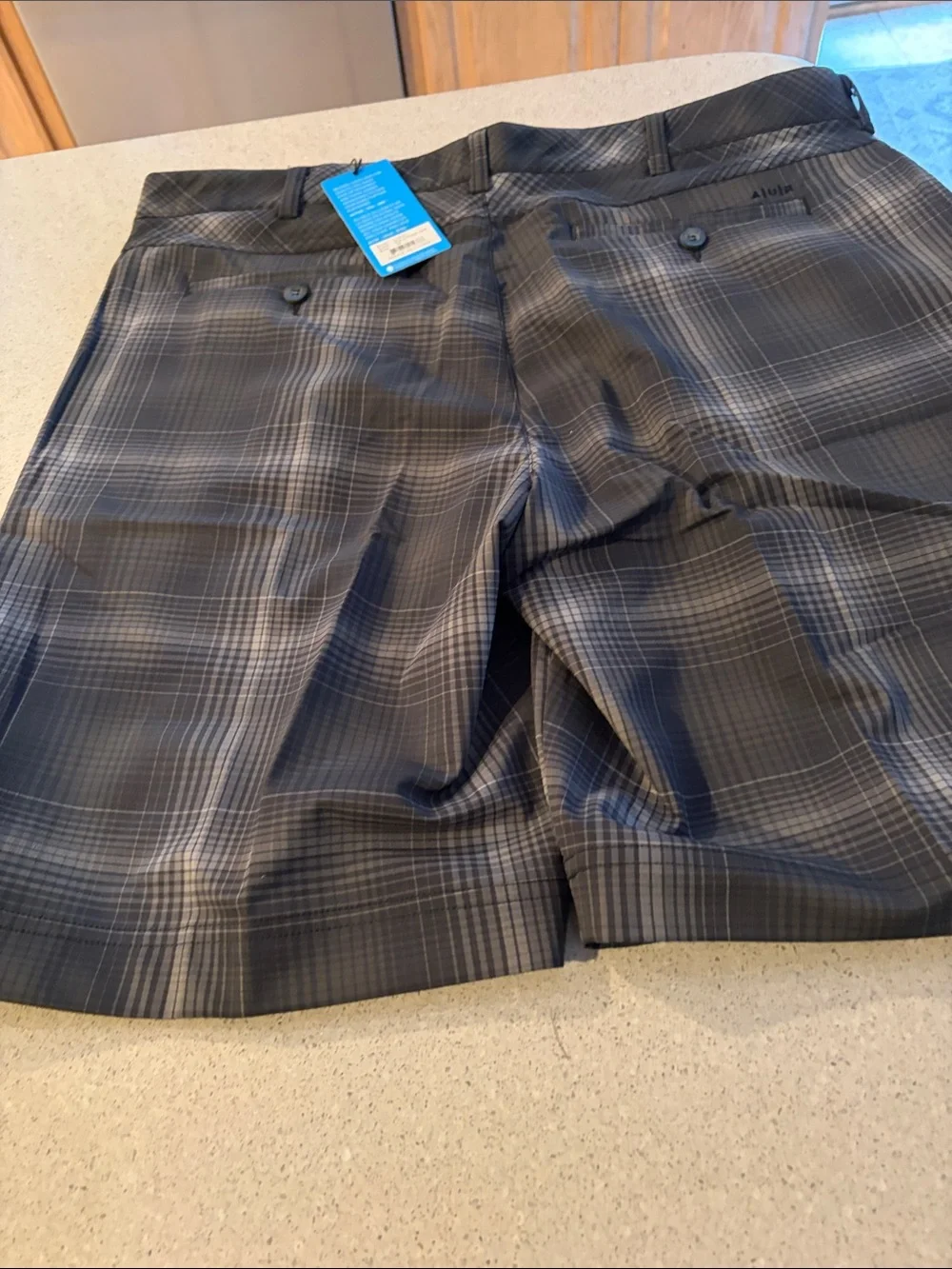 Men’s Gray Plaid Performance Shorts
